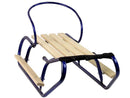 Traîneau en métal avec sangle de dossier bleu