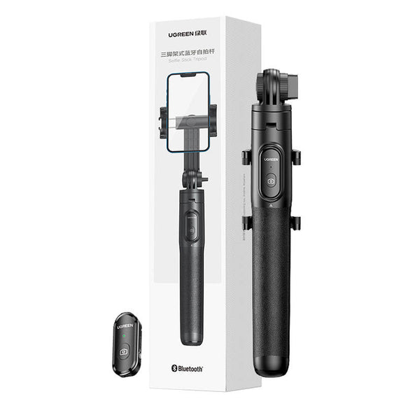 Ugreen LP586 selfie stick telescopic tripod with Bluetooth remote 1.5 m – black