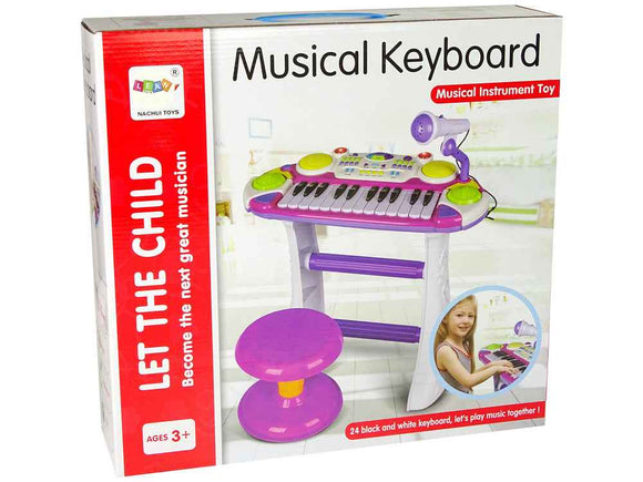 Organ Keyboard Chair Microphone Blue