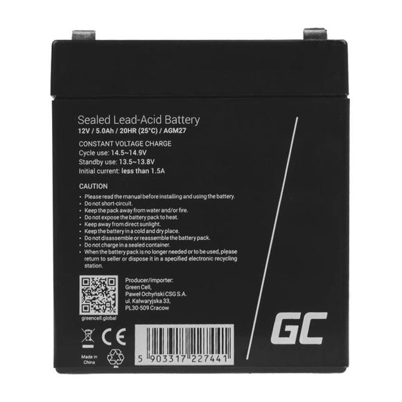 Green Cell AGM27 UPS battery Sealed Lead Acid (VRLA) 12 V 5 Ah