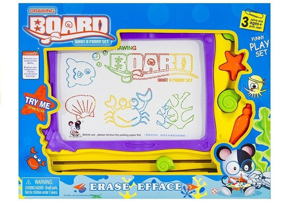 Tableau noir avec tampons et fond coloré