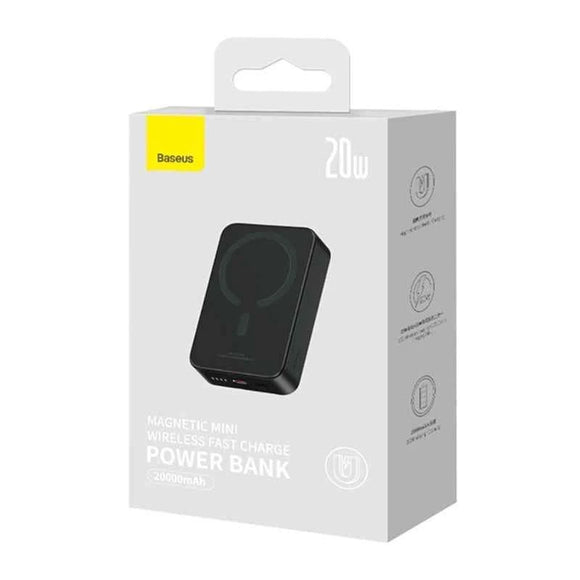 Baseus Magnetic Mini Powerbank Wireless charging 20000 mAh 20 W Black