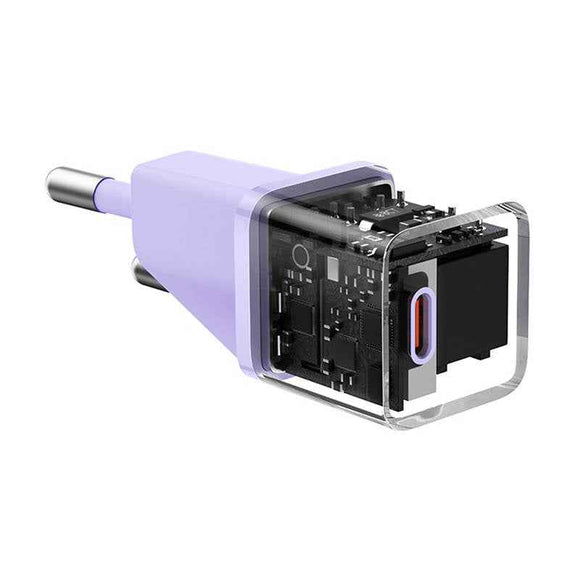 INCARCATOR retea Baseus Mini, GaN5 Fast Charger 20W, 1 x USB Type-C, violet "CCGN050105" (timbru verde 0.18 lei) - 6932172625344