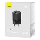 INCARCATOR retea Baseus, GaN5 Fast Charger 30W, 1 x USB Type-C 5V/3A, negru "CCGN070401" (timbru verde 0.18 lei) - 6932172624439
