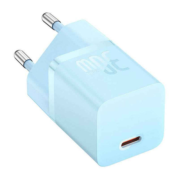 INCARCATOR retea Baseus Mini, GaN5 Fast Charger 30W, 1 x USB Type-C 5V/3A, albastru "CCGN070603" (timbru verde 0.18 lei) - 6932172624453
