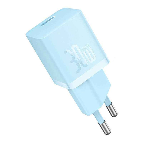 INCARCATOR retea Baseus Mini, GaN5 Fast Charger 30W, 1 x USB Type-C 5V/3A, albastru "CCGN070603" (timbru verde 0.18 lei) - 6932172624453