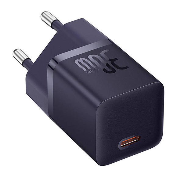 INCARCATOR retea Baseus Mini, GaN5 Fast Charger 30W, 1 x USB Type-C 5V/3A, mov "CCGN070705" (timbru verde 0.18 lei) - 6932172624460