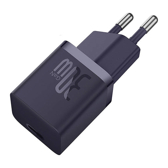 INCARCATOR retea Baseus Mini, GaN5 Fast Charger 30W, 1 x USB Type-C 5V/3A, mov "CCGN070705" (timbru verde 0.18 lei) - 6932172624460