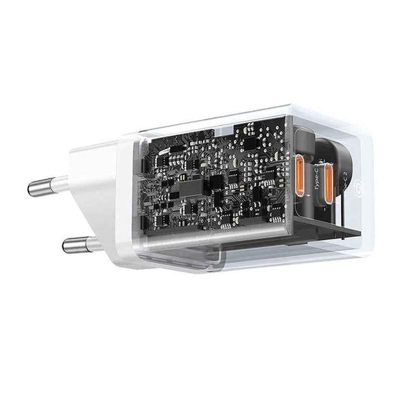 INCARCATOR retea Baseus GaN5 Pro, Quick Charge 40W, 2 x USB Type-C, alb "CCGP180102" (timbru verde 0.18 lei) - 6932172627911