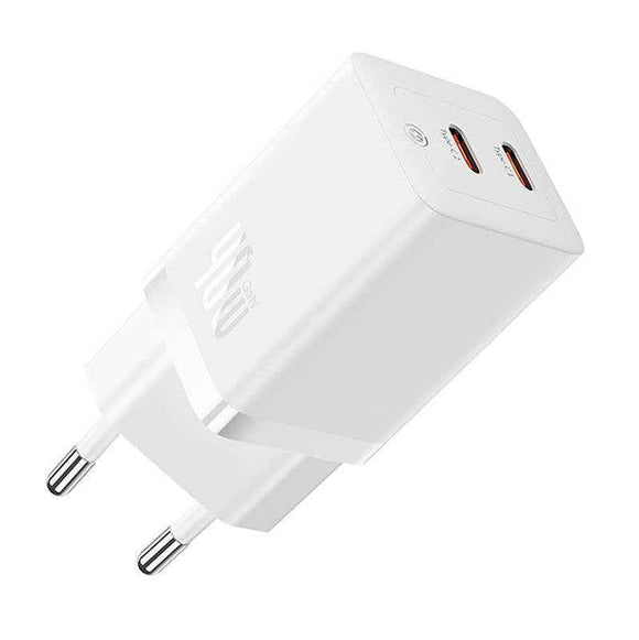INCARCATOR retea Baseus GaN5 Pro, Quick Charge 40W, 2 x USB Type-C, alb "CCGP180102" (timbru verde 0.18 lei) - 6932172627911