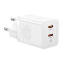 INCARCATOR retea Baseus GaN5 Pro, Quick Charge 40W, 2 x USB Type-C, alb "CCGP180102" (timbru verde 0.18 lei) - 6932172627911