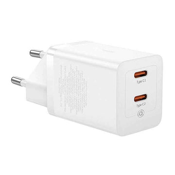 INCARCATOR retea Baseus GaN5 Pro, Quick Charge 40W, 2 x USB Type-C, alb "CCGP180102" (timbru verde 0.18 lei) - 6932172627911