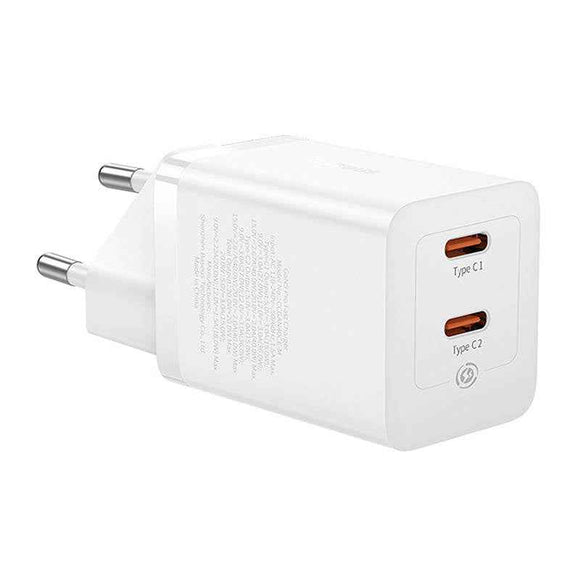 INCARCATOR retea Baseus GaN5 Pro, Quick Charge 40W, 2 x USB Type-C, alb "CCGP180102" (timbru verde 0.18 lei) - 6932172627911
