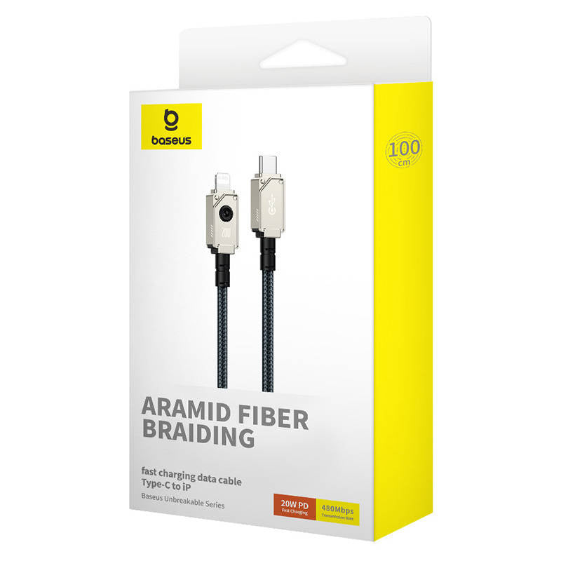 Câble usb-c vers ip incassable baseus 1 m 20 w blanc