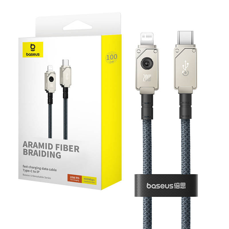 Câble usb-c vers ip incassable baseus 1 m 20 w blanc