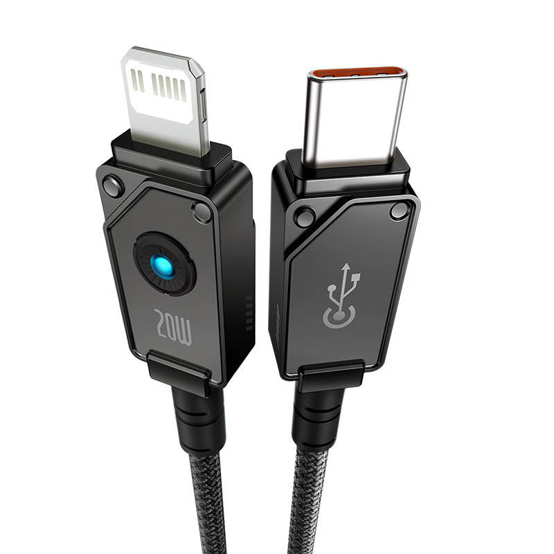 Câble usb-c vers ip baseus incassable 2 m 20 w noir