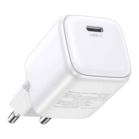 INCARCATOR retea Ugreen, Nexode "CD318" Quick Charge 20W GaN, 1 x USB Type-C 5V/3A, alb "15324" (timbru verde 0.18 lei) - 6941876213245