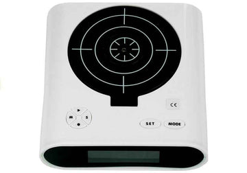 Gun Alarm Clock with Laser Pistol White