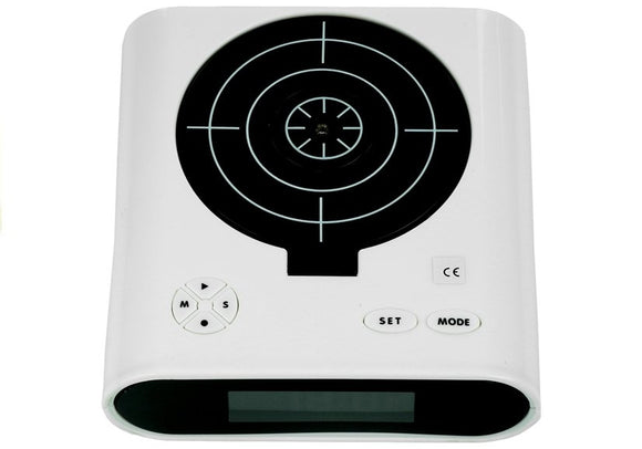 Gun Alarm Clock with Laser Pistol White