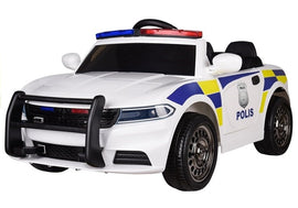 Police Electric Ride-On Car - White - 0