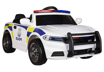 Police Electric Ride-On Car - White