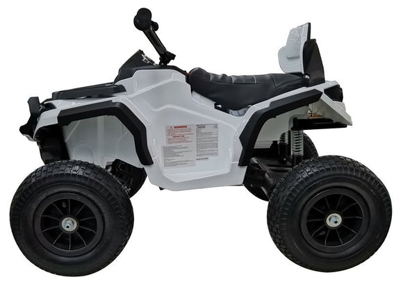 Quad BDM0906 Electric Ride On Vehicle Pumped Wheels - White