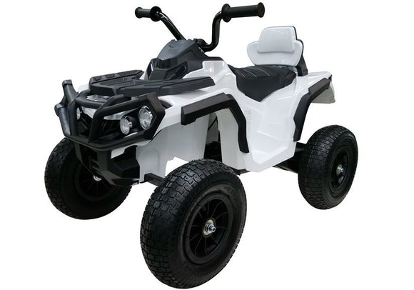 Quad BDM0906 Electric Ride On Vehicle Pumped Wheels - White