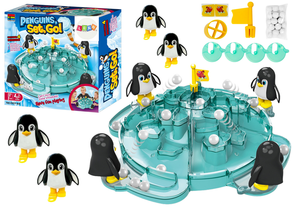 Penguin football frappez le ballon iceberg