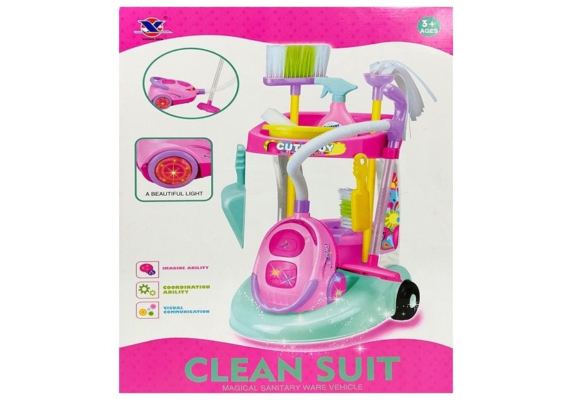 Kit de nettoyage sur chariot avec aspirateur - clicktofournisseur.com