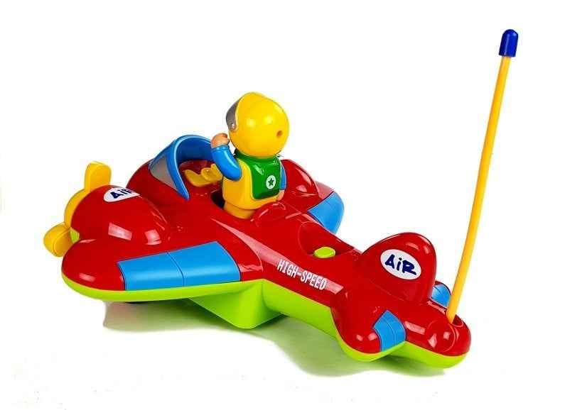 Avion télécommandé pour bébé avec volant rouge
