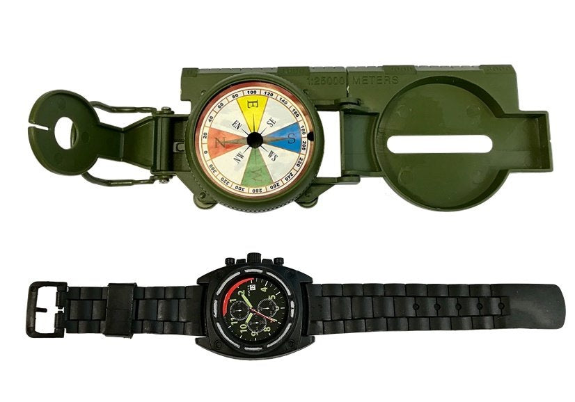 Ensemble de jeu militaire avec pistolet-mitrailleur à cliquetis