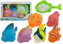 Grand ensemble de poissons jouets pour le bain + passoire