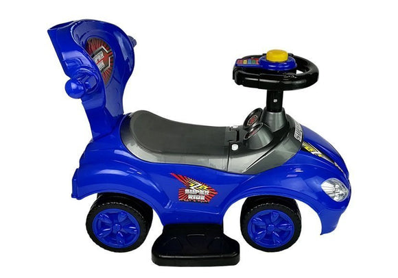 Toddlers Ride On Push Along with Parent Handle Mega Car 3in1 Blue