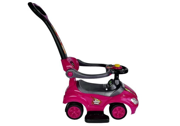 Toddlers Ride On Push Along with Parent Handle Mega Car 3in1 Pink