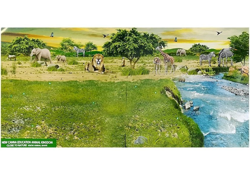 Figurines Girafes Éducatives Familiales 3 pièces + Fond Afrique