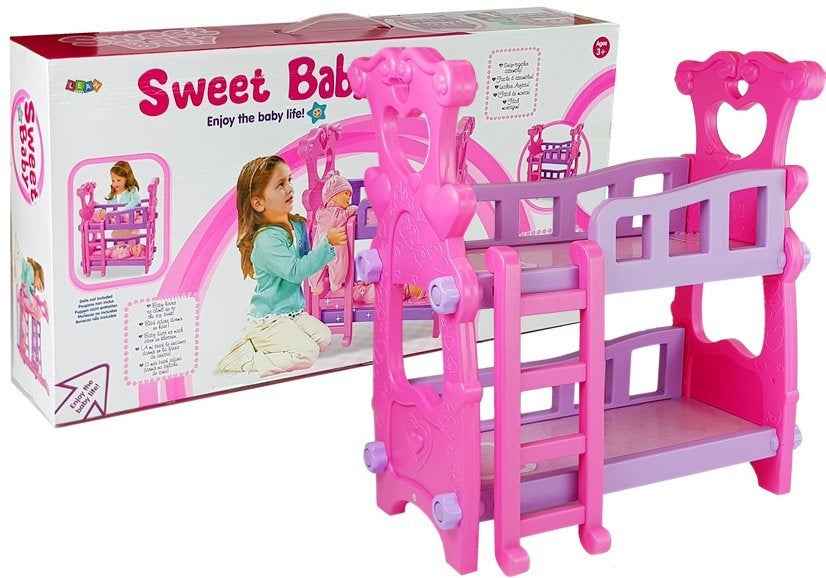 Lit superposé rose pour poupées