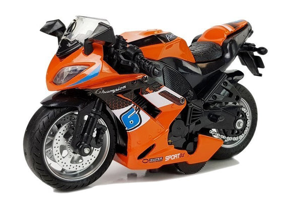Sports Motorcycle with Sounds 1:14 Orange