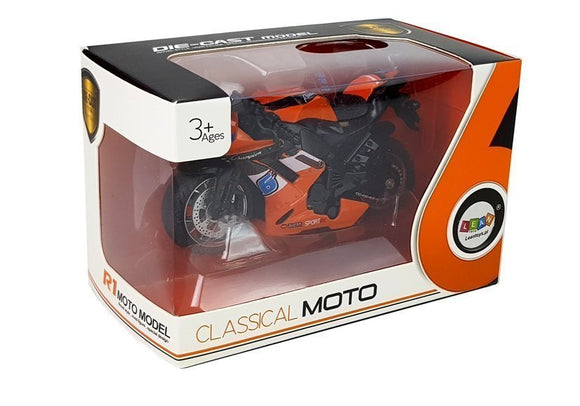 Sports Motorcycle with Sounds 1:14 Orange