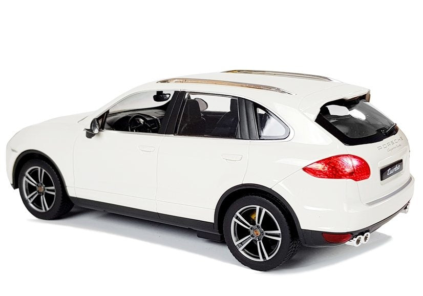 Voiture radiocommandée porsche cayenne turbo rastar 1:14 blanche