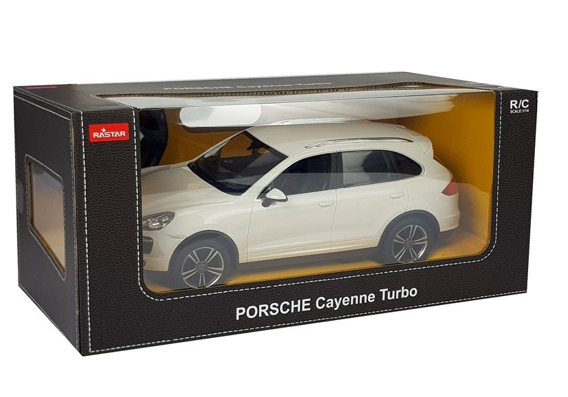 Voiture radiocommandée porsche cayenne turbo rastar 1:14 blanche