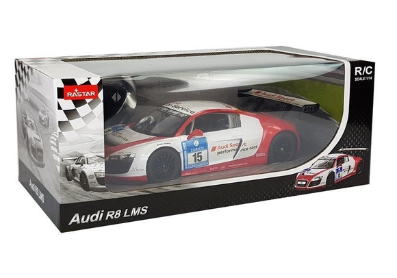Voiture R/C Audi R8 LMS Rastar 1:14 Blanc-Rouge