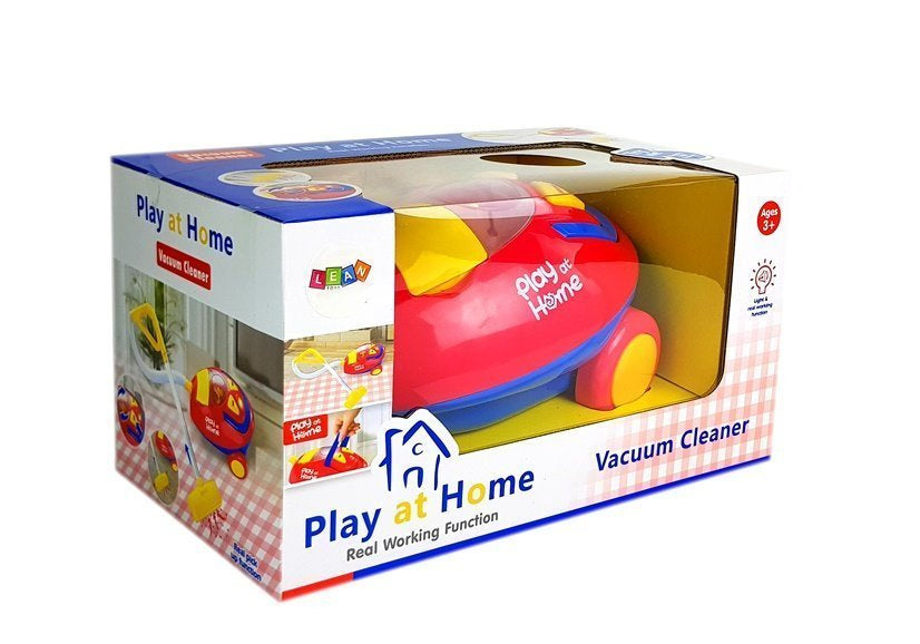 Aspirateur à piles rouge-jaune avec lumières et son