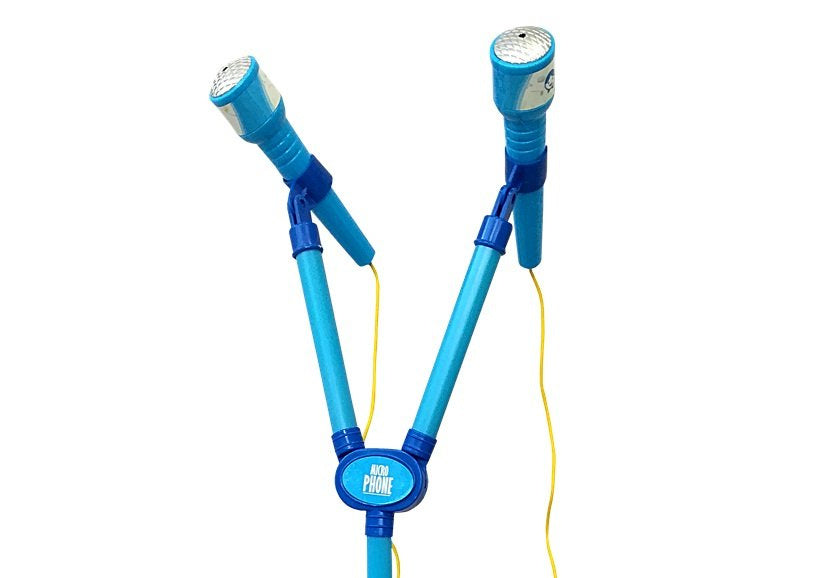 Kit microphone karaoké trépied bleu