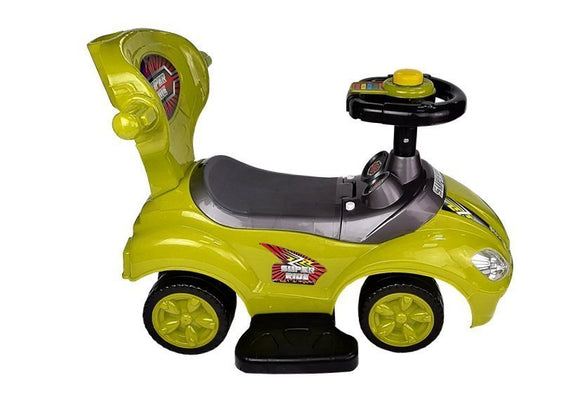Toddlers Ride On Push Along with Parent Handle Mega Car 3in1 Yellow