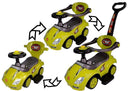 Toddlers Ride On Push Along with Parent Handle Mega Car 3in1 Yellow
