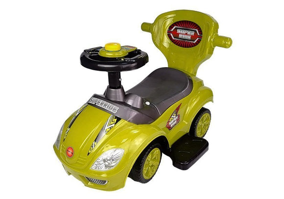 Toddlers Ride On Push Along with Parent Handle Mega Car 3in1 Yellow