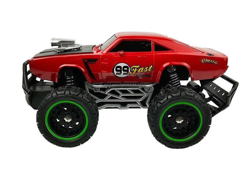 Voiture télécommandée tout-terrain R/C rouge à roues hautes