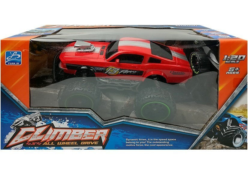 Voiture télécommandée tout-terrain r/c rouge à roues hautes