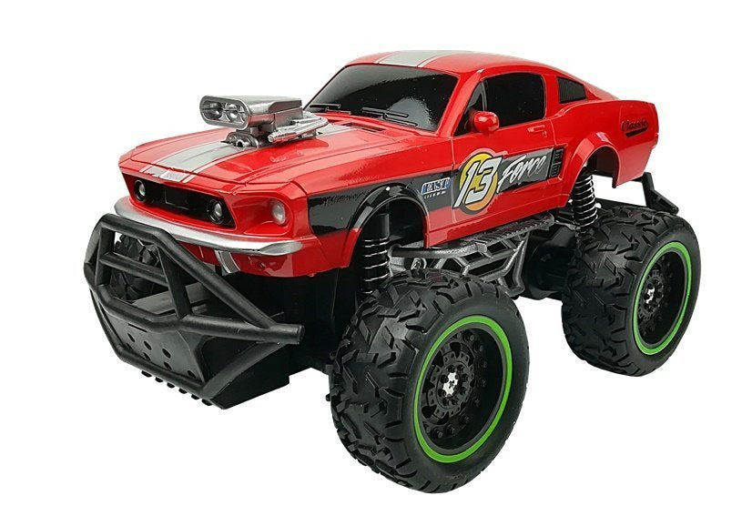 Voiture télécommandée tout-terrain r/c rouge à roues hautes