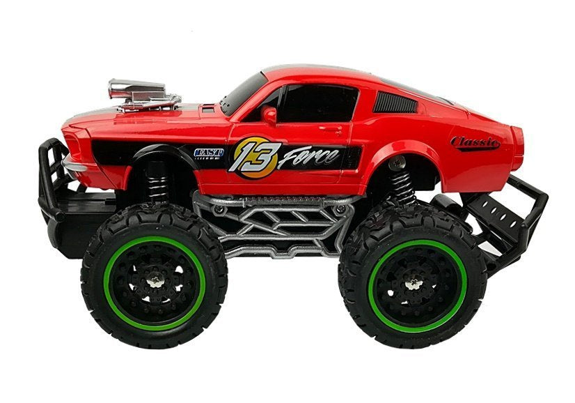Voiture télécommandée tout-terrain r/c rouge à roues hautes